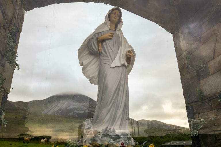 Statue of the Virgin Mary at Croagh Patrick, Ireland