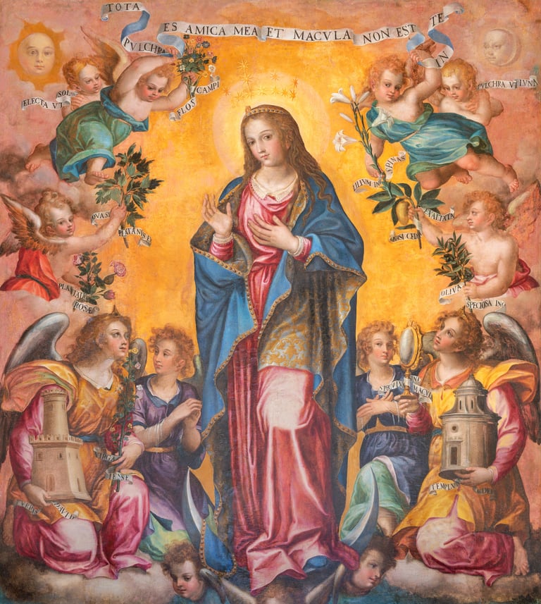 Immaculate Conception - Blessed Virgin Mary among the angels